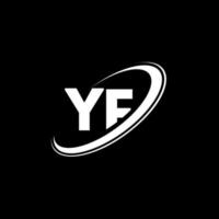 diseño del logotipo de la letra yf yf. letra inicial yf círculo vinculado en mayúsculas logo monograma rojo y azul. logotipo de yf, diseño de yf. si, si vector