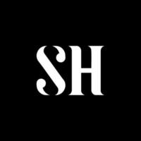 diseño del logotipo de la letra sh sh. letra inicial sh mayúscula monograma logo color blanco. logotipo de sh, diseño de sh. sh, sh vector