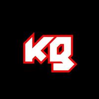 diseño de logotipo kg, diseño de letra kg inicial con estilo de ciencia ficción. logotipo de kg para juegos, deportes, tecnología, digital, comunidad o negocios. kg sport fuente de alfabeto cursiva moderna. fuentes tipográficas de estilo urbano. vector