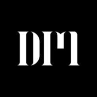 DM D M letter logo design. Initial letter DM uppercase monogram logo white color. DM logo, D M design. DM, D M vector