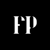 FP F P letter logo design. Initial letter FP uppercase monogram logo white color. FP logo, F P design. FP, F P vector