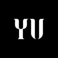 diseño del logotipo de la letra yu yu. letra inicial yu logotipo de monograma en mayúsculas color blanco. tu logo, tu diseño. tú, tú vector