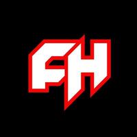 Diseño de logotipo fh, diseño de letra fh inicial con estilo de ciencia ficción. logotipo fh para juegos, deportes, tecnología, digital, comunidad o negocios. fh sport fuente de alfabeto cursiva moderna. fuentes tipográficas de estilo urbano. vector