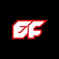 diseño de logotipo ef, diseño de letra ef inicial con estilo de ciencia ficción. logotipo de ef para juegos, deportes, tecnología, digital, comunidad o negocios. ef sport fuente de alfabeto cursiva moderna. fuentes tipográficas de estilo urbano. vector