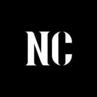 diseño del logotipo de la letra nc nc. letra inicial nc mayúscula monograma logo color blanco. logotipo de nc, diseño de nc. Carolina del Norte, Carolina del Norte vector