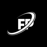 diseño del logotipo de la letra fp fp. letra inicial fp círculo vinculado en mayúsculas logo monograma rojo y azul. logotipo de fp, diseño de fp. fp, fp vector