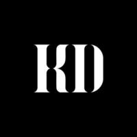 KD K D letter logo design. Initial letter KD uppercase monogram logo white color. KD logo, K D design. KD, K D vector