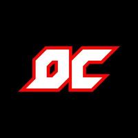 diseño del logotipo dc, diseño inicial de letras dc con estilo de ciencia ficción. logotipo de dc para juegos, deportes, tecnología, digital, comunidad o negocios. fuente de alfabeto cursiva moderna dc sport. fuentes tipográficas de estilo urbano. vector