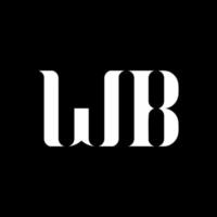 diseño del logotipo de la letra wb wb. letra inicial wb círculo vinculado mayúsculas monograma logo color blanco. logotipo de wb, diseño de wb. wb, wb vector