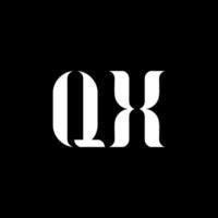 QX Q X letter logo design. Initial letter QX uppercase monogram logo white color. QX logo, Q X design. QX, Q X vector