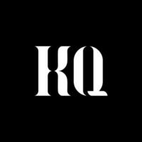 KQ K Q letter logo design. Initial letter KQ uppercase monogram logo white color. KQ logo, K Q design. KQ, K Q vector