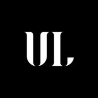 diseño del logotipo de la letra ul ul. letra inicial ul círculo vinculado en mayúsculas logotipo monograma color blanco. logotipo de ul, diseño de ul. ul, ul vector