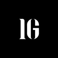 diseño del logotipo de la letra ig ig. letra inicial ig mayúscula monograma logo color blanco. logotipo de ig, diseño de ig. yo, yo vector