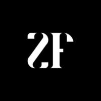 ZF Z F letter logo design. Initial letter ZF uppercase monogram logo white color. ZF logo, Z F design. ZF, Z F vector