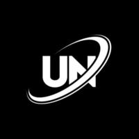 UN Letter Logo Design. Initial letters UN logo icon. Abstract letter UN minimal logo design template. UN letter design vector with black colors. UN logo.