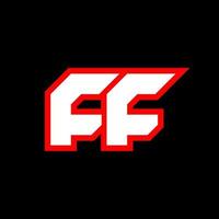 Diseño de logotipo ff, diseño de letra ff inicial con estilo de ciencia ficción. logotipo ff para juegos, deportes, tecnología, digital, comunidad o negocios. ff sport fuente de alfabeto cursiva moderna. fuentes tipográficas de estilo urbano. vector