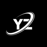 diseño del logotipo de la letra yz yz. letra inicial yz círculo vinculado en mayúsculas logo monograma rojo y azul. logotipo yz, diseño yz. yz, yz vector