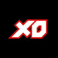 diseño del logotipo xo, diseño inicial de la letra xo con estilo de ciencia ficción. logotipo xo para juegos, deportes, tecnología, digital, comunidad o negocios. xo sport fuente de alfabeto cursiva moderna. fuentes tipográficas de estilo urbano. vector