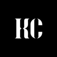 diseño del logotipo de la letra kc kc. letra inicial kc mayúscula monograma logo color blanco. logotipo de kc, diseño de kc. kc, kc vector