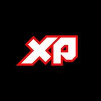 diseño del logotipo xp, diseño inicial de letras xp con estilo de ciencia ficción. logotipo xp para juegos, deportes, tecnología, digital, comunidad o negocios. xp sport fuente de alfabeto cursiva moderna. fuentes tipográficas de estilo urbano. vector