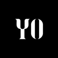 YO Y O letter logo design. Initial letter YO uppercase monogram logo white color. YO logo, Y O design. YO, Y O vector