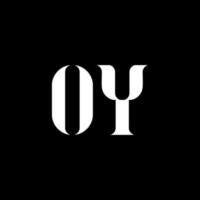 diseño del logotipo de la letra oy. letra inicial oy mayúscula monograma logo color blanco. oy logotipo, oy diseño. oye, oye vector