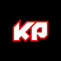 diseño de logotipo kp, diseño inicial de letras kp con estilo de ciencia ficción. logotipo de kp para juegos, deportes, tecnología, digital, comunidad o negocios. fuente de alfabeto cursiva moderna kp sport. fuentes tipográficas de estilo urbano. vector