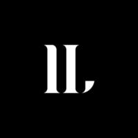 IL I L letter logo design. Initial letter IL uppercase monogram logo white color. IL logo, I L design. IL, I L vector