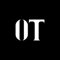 OT letter logo design. Initial letter OT uppercase monogram logo white color. OT logo, O T design. OT, O T vector
