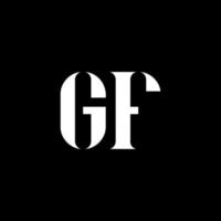 GF G F letter logo design. Initial letter GF uppercase monogram logo white color. GF logo, G F design. GF, G F vector