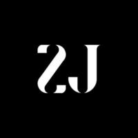 ZJ letter logo design. Initial letter ZJ uppercase monogram logo white color. ZJ logo, Z J design. ZJ, Z J vector