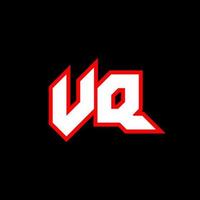 Diseño de logotipo vq, diseño inicial de letras vq con estilo de ciencia ficción. logotipo vq para juegos, deportes, tecnología, digital, comunidad o negocios. Fuente de alfabeto cursiva moderna vq sport. fuentes tipográficas de estilo urbano. vector