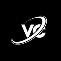 VC V C letter logo design. Initial letter VC linked circle uppercase monogram logo red and blue. VC logo, V C design. vc, v c vector
