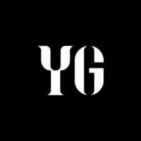 diseño del logotipo de la letra yg yg. letra inicial yg en mayúsculas monograma logo color blanco. logotipo yg, diseño yg. yg, yg vector