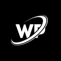 diseño del logotipo de la letra wp wp. letra inicial wp círculo vinculado en mayúsculas logo monograma rojo y azul. logotipo de wp, diseño de wp. wp, wp vector