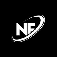 diseño del logotipo de la letra nf nf. letra inicial nf círculo vinculado en mayúsculas logo monograma rojo y azul. logotipo de nf, diseño de nf. nf, nf vector