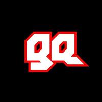 diseño de logotipo gq, diseño inicial de letras gq con estilo de ciencia ficción. logotipo de gq para juegos, deportes, tecnología, digital, comunidad o negocios. gq sport fuente de alfabeto cursiva moderna. fuentes tipográficas de estilo urbano. vector
