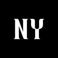 NY N Y letter logo design. Initial letter NY uppercase monogram logo white color. NY logo, N Y design. NY, N Y vector