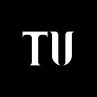 TU T U letter logo design. Initial letter TU linked circle uppercase monogram logo white color. TU logo, T U design. TU, T U vector