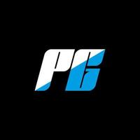 PG letter logo design on black background. PG creative initials letter logo concept. PG icon design. PG white and blue letter icon design on black background. P G vector