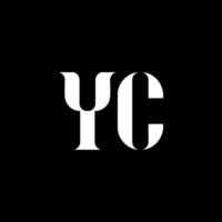 YC Y C letter logo design. Initial letter YC uppercase monogram logo white color. YC logo, Y C design. YC, Y C vector