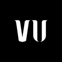 diseño del logotipo de la letra vu vu. letra inicial vu círculo vinculado en mayúsculas logotipo monograma color blanco. logotipo de vu, diseño de vu. vu, vu vector