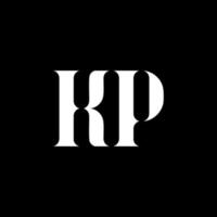 diseño del logotipo de la letra kp kp. letra inicial kp en mayúsculas logo monograma color blanco. logotipo de kp, diseño de kp. kp, kp vector