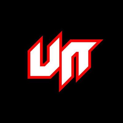 UN logo design, initial UN letter design with sci-fi style. UN logo for game, esport, Technology, Digital, Community or Business. U N sport modern Italic alphabet font. Typography urban style fonts.