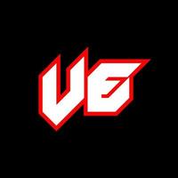 VE logo design, initial VE letter design with sci-fi style. VE logo for game, esport, Technology, Digital, Community or Business. V E sport modern Italic alphabet font. Typography urban style fonts. vector