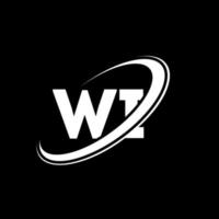 diseño del logotipo de la letra wi wi. letra inicial wi círculo vinculado en mayúsculas logo monograma rojo y azul. logotipo de wi, diseño de wi. wi, wi vector
