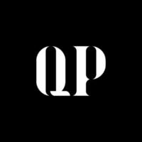 diseño del logotipo de la letra qp qp. letra inicial qp logotipo de monograma en mayúsculas color blanco. logotipo qp, diseño qp. qp, qp vector