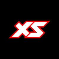 diseño de logotipo xs, diseño inicial de letras xs con estilo de ciencia ficción. logotipo xs para juegos, deportes, tecnología, digital, comunidad o negocios. xs sport fuente de alfabeto cursiva moderna. fuentes tipográficas de estilo urbano. vector