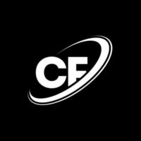 diseño del logotipo de la letra cf cf. letra inicial cf círculo vinculado en mayúsculas logo monograma rojo y azul. logotipo de cf, diseño de cf. cf, cf vector