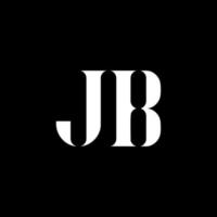 diseño del logotipo de la letra jb jb. letra inicial jb mayúscula monograma logo color blanco. logotipo de jb, diseño de jb. jb, jb vector